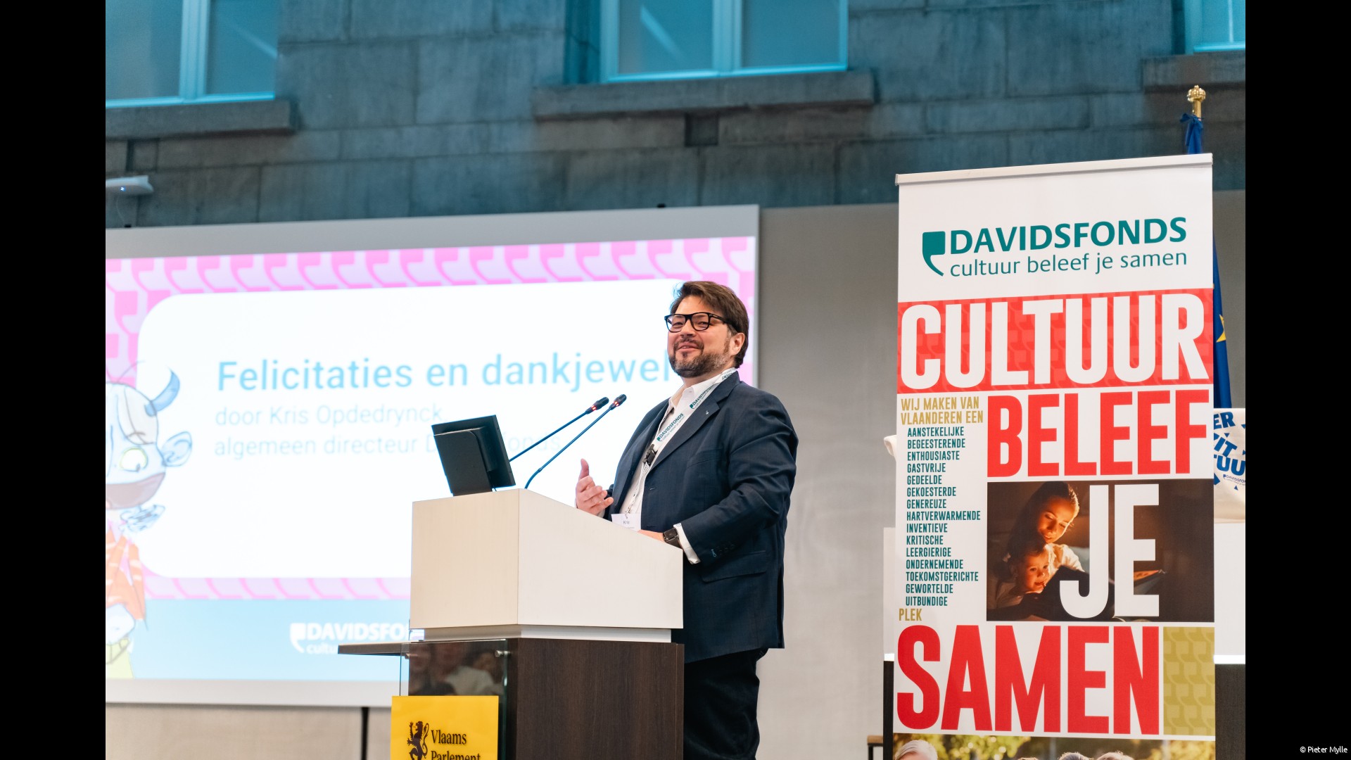 Verwelkoming door Kris Opdedrynck, algemeen directeur Davidsfonds vzw.